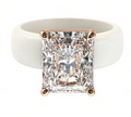 Silicone Ring with Large Rectangle CZ Stone