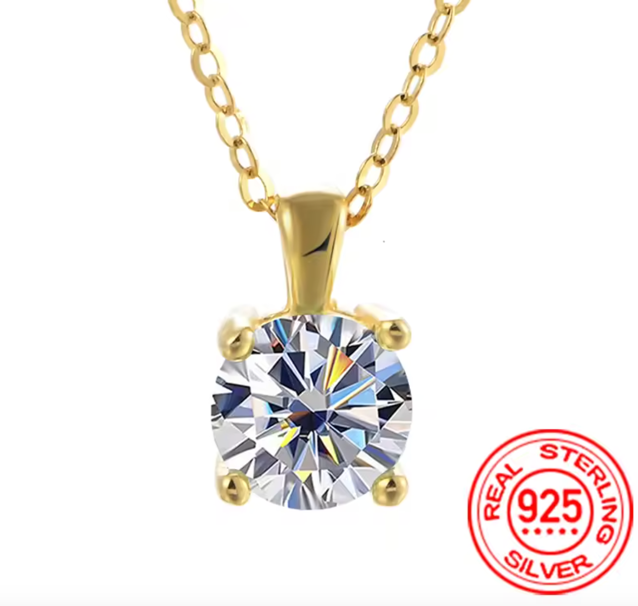 Classic Four Prong 1ct Moissanite Necklace