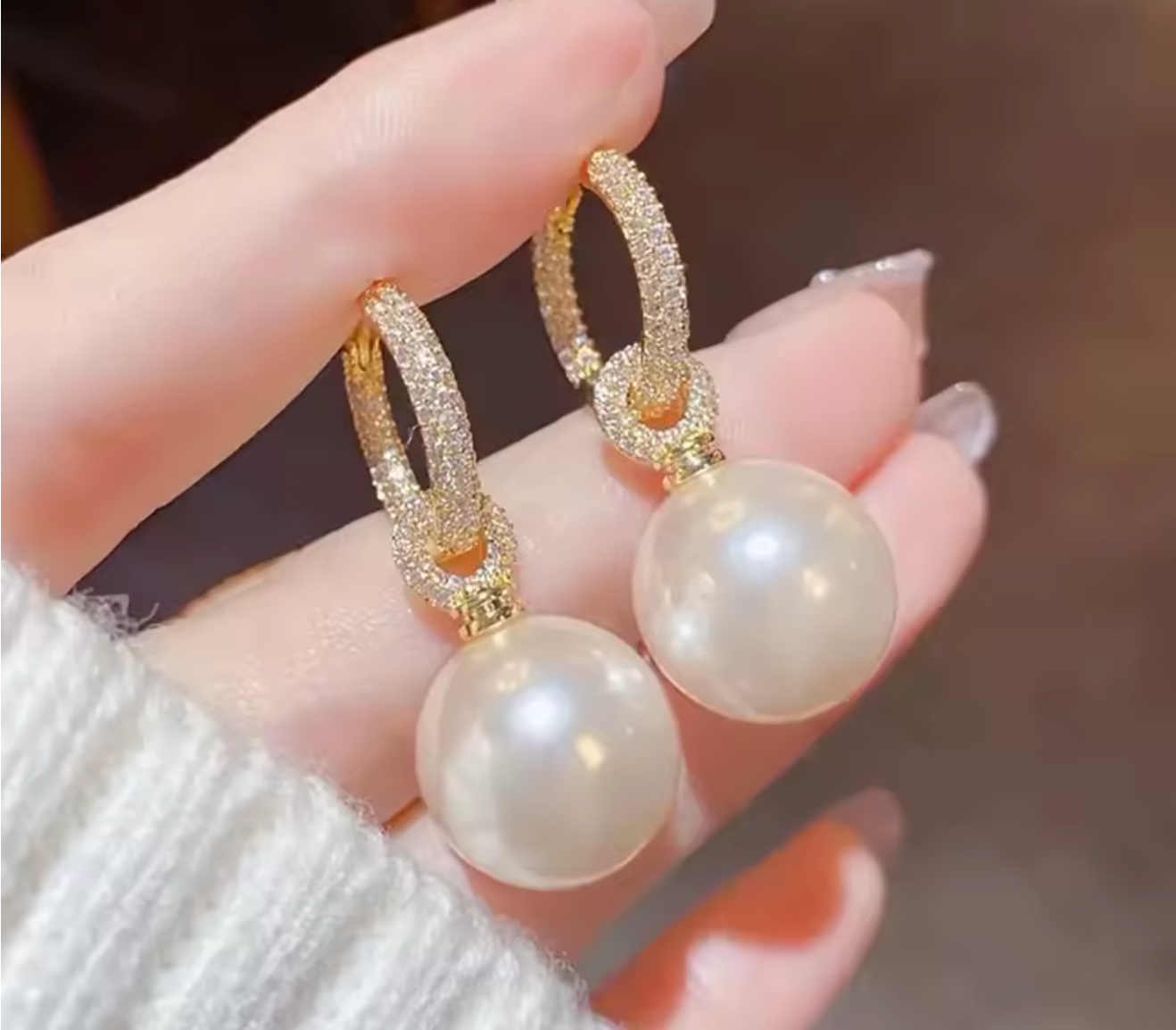 Imitation Pearl Dangle Earrings