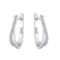 925 Sterling Silver Twisted Line Hoop Earrings